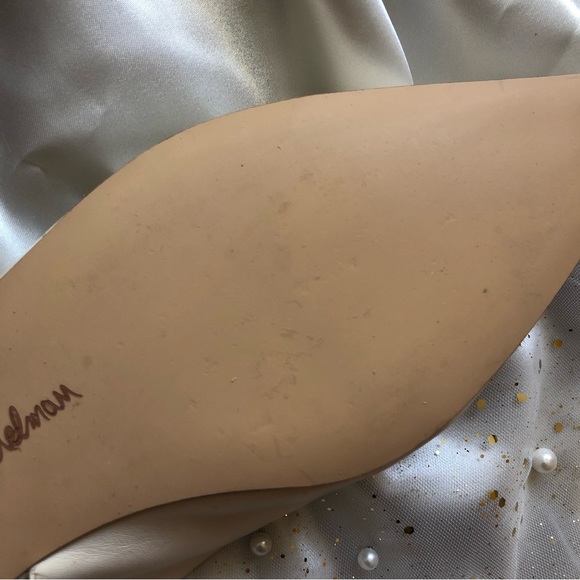 San Edelman White Pointed Toe Whitney Slingback - Picture 12 of 15